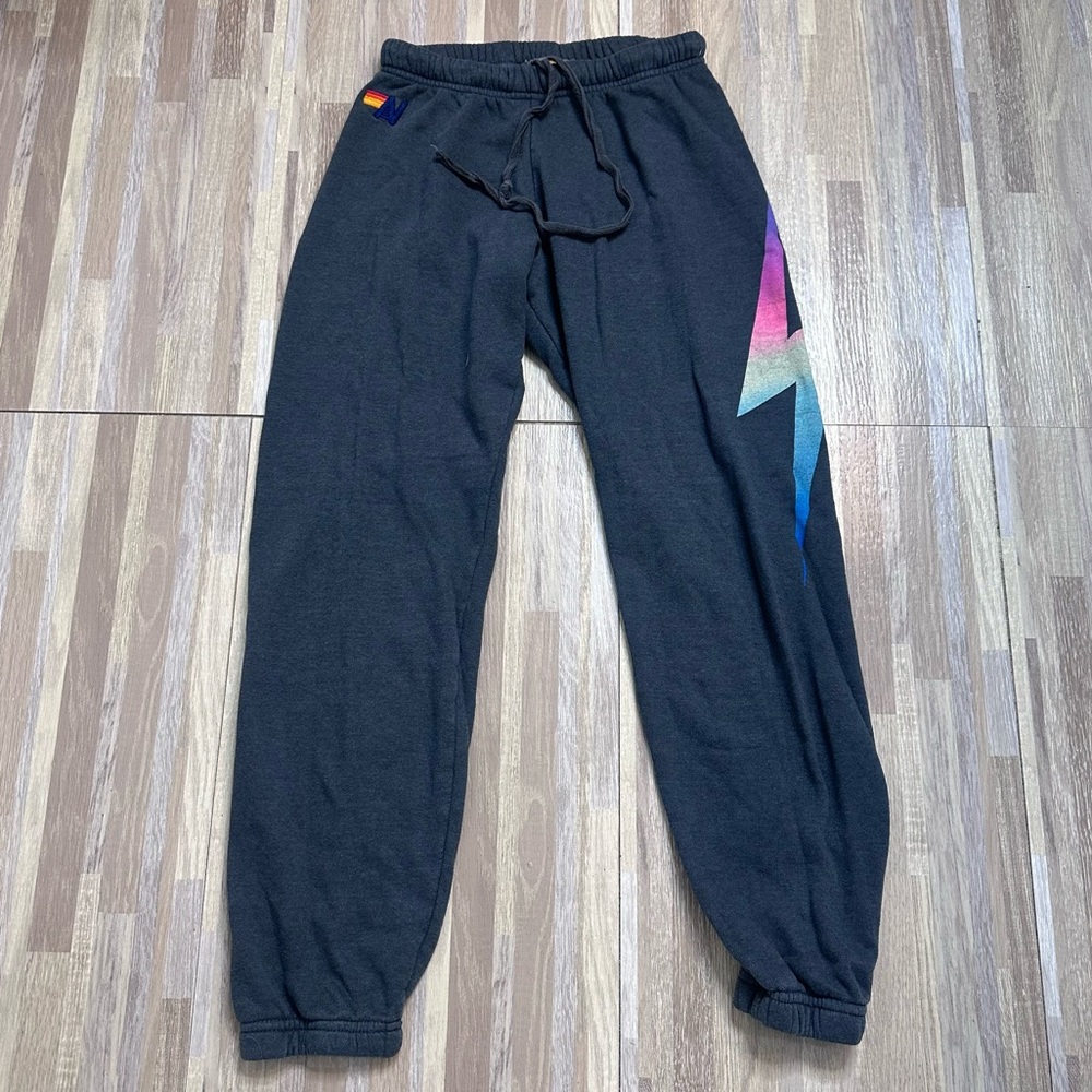 Aviator Nation Black/Dark Grey Sweatpants Multicolor Bolt